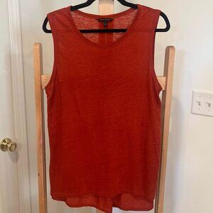 Banana Republic Linen Blend Tunic Medium Burnt Orange EUC